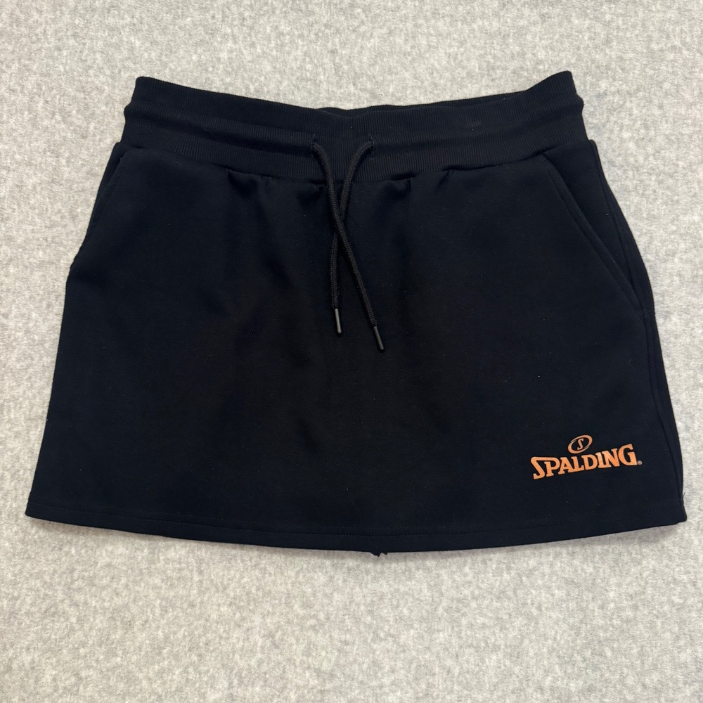 Spalding Womens Black Athletic Skort Mini Skirt with Pockets Size Medium